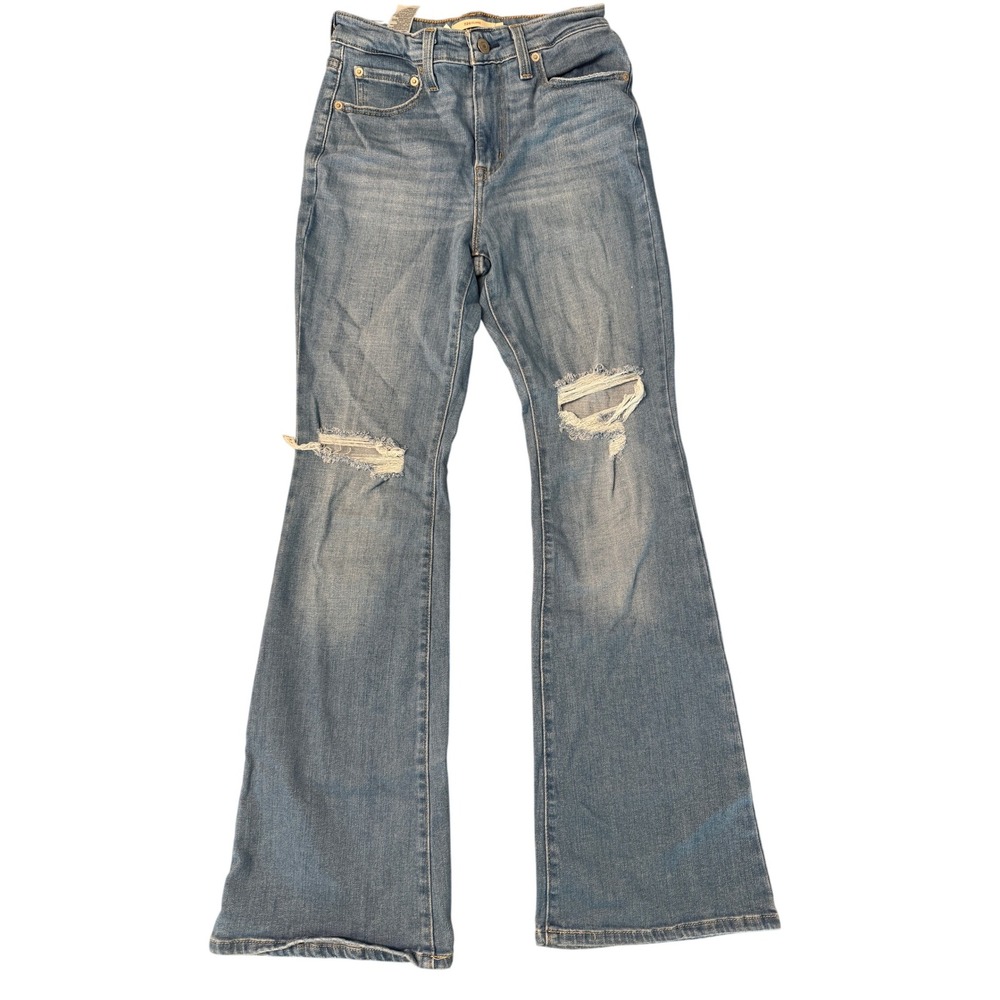 Levis 726 Flare Women's Jeans‎ Size 28 Light Wash Distressed Denim